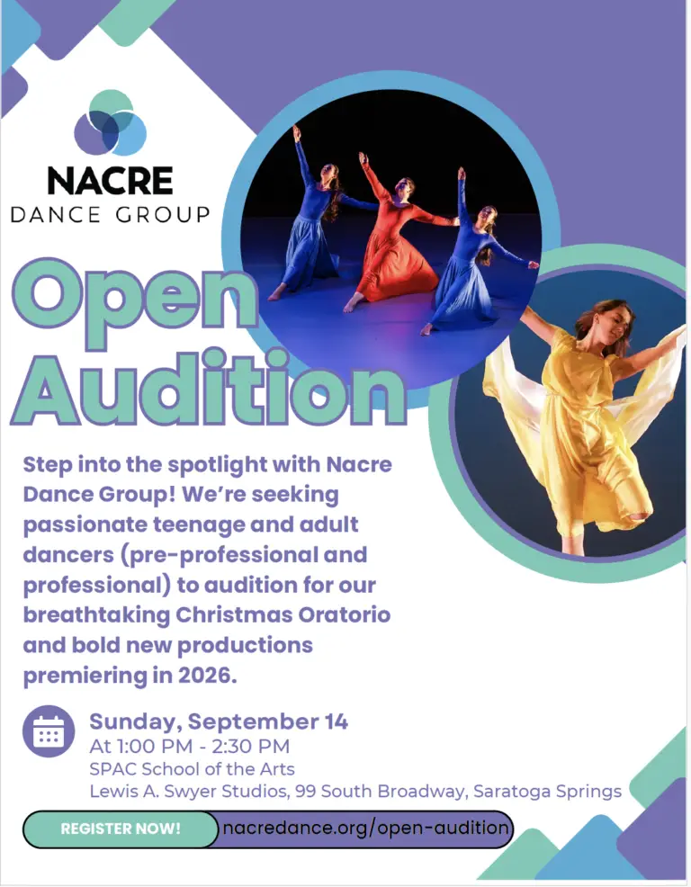 Nacre Dance Group will host an open audition on Sunday, September 14. The auditions will feature three different performances for dancers to take part in.